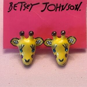 Betsey Johnson Yellow Giraffe Earrings NWT